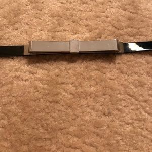 Black Patent Leather WHBM Belt with Bow