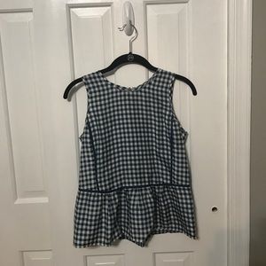 J. Crew 00 Gingham Peplum Tank