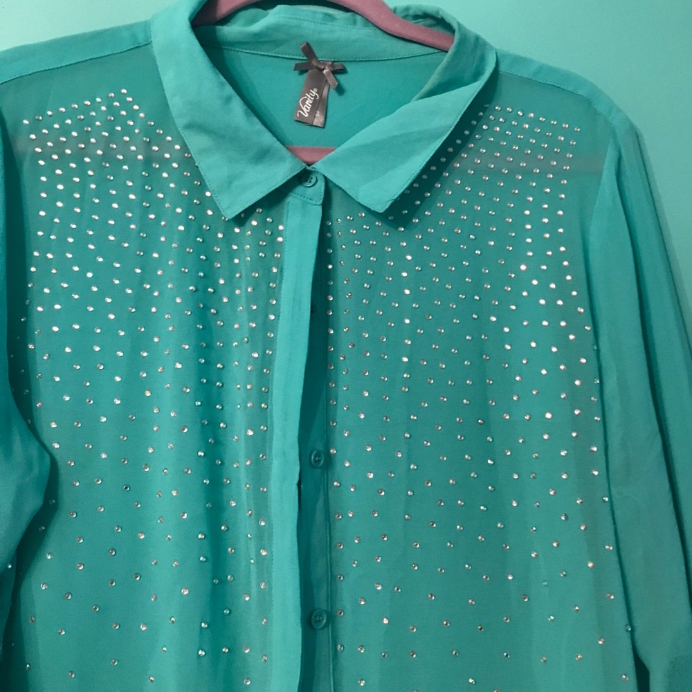Turquoise blouse - Picture 2 of 3