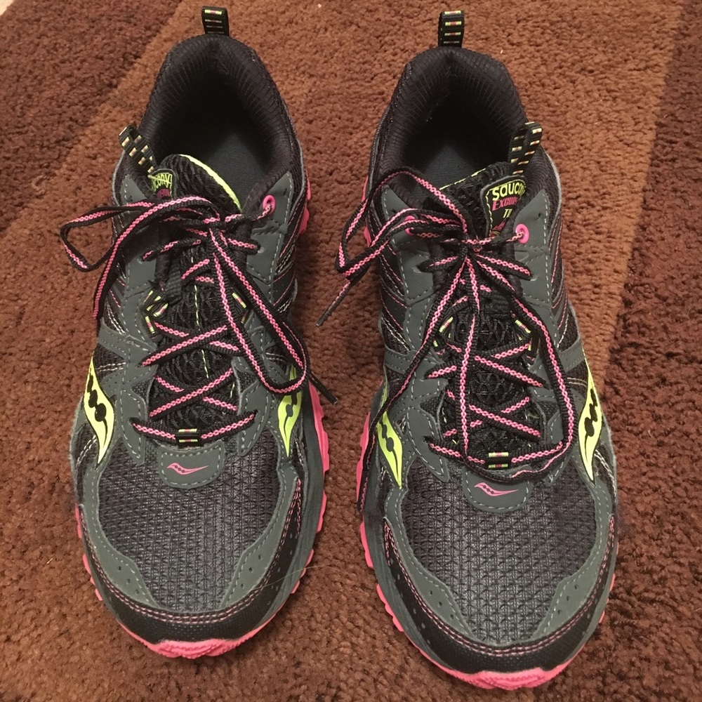 Black, Pink, Lime Green Saucony Shoes