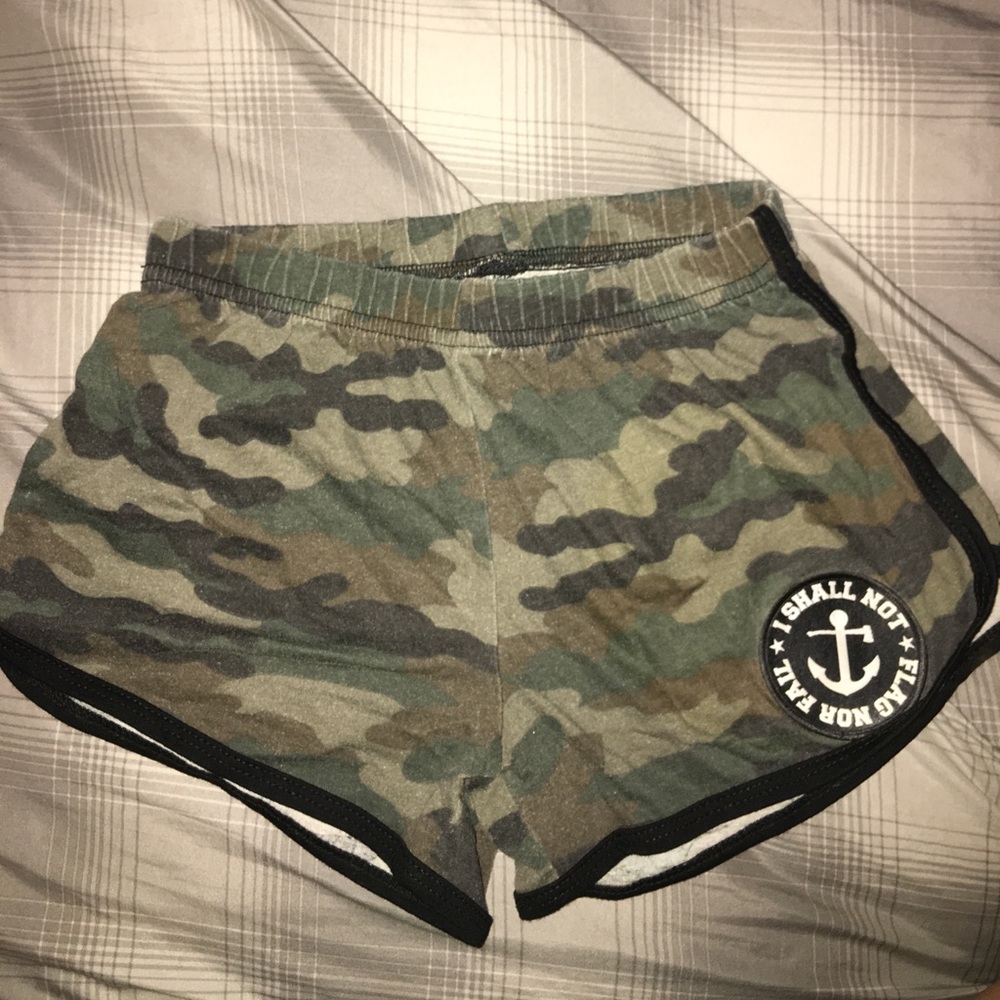 Cotton camo lounge/workout shorts