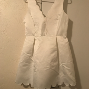 White Scalloped Dress