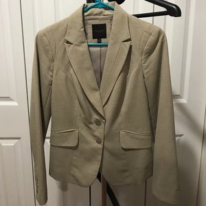 camel colored two-button blazer