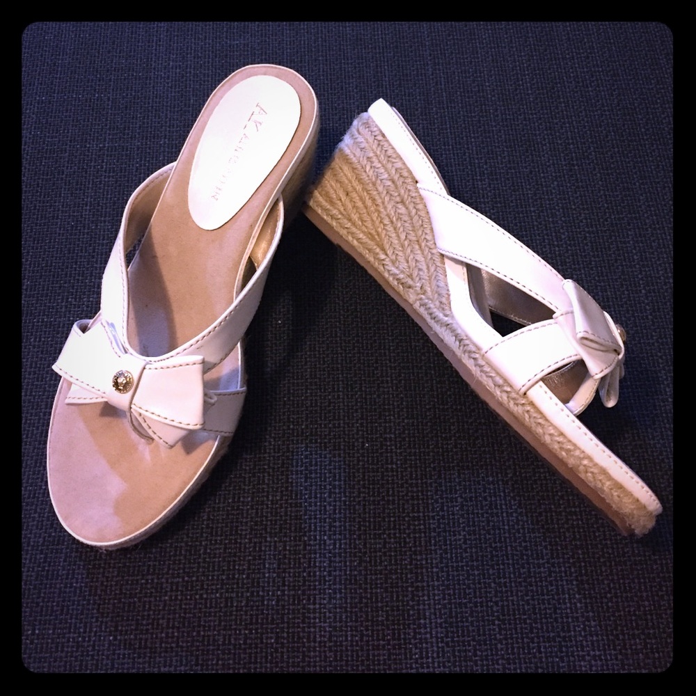 Anne Klein white sandals. Size 6.5. Never worn!