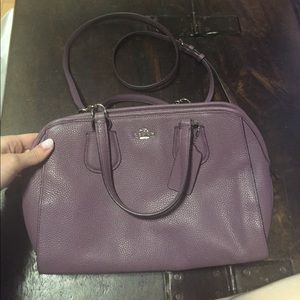 Purple cross body coach purse