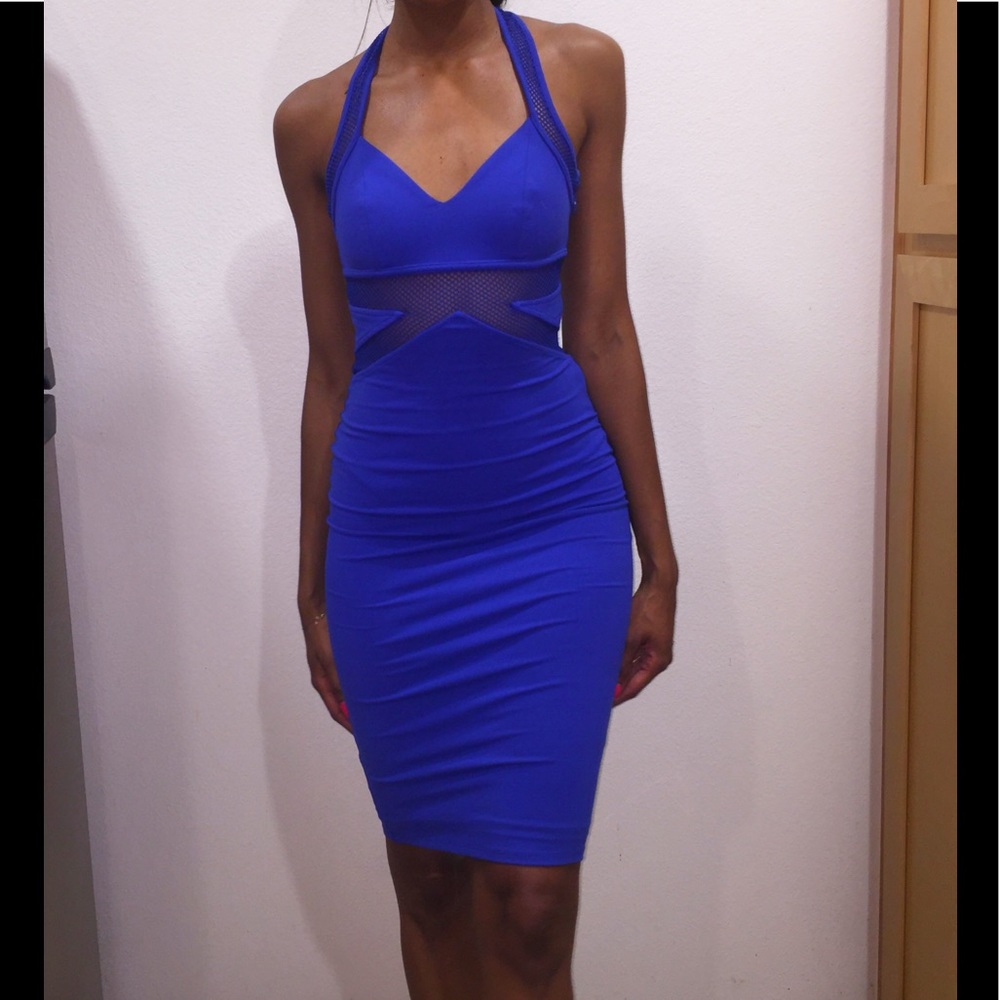 Bodycon Midi w/ Mesh Cutouts