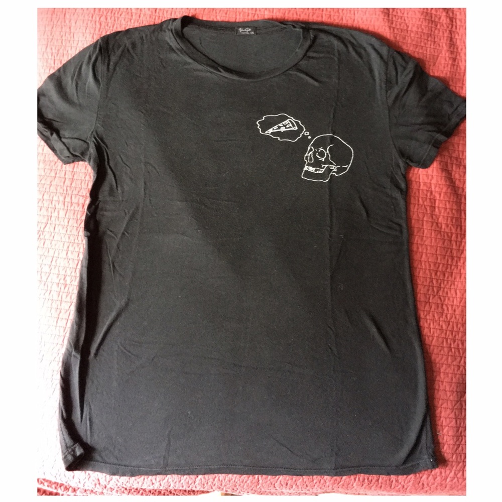 Brandy Melville Pizza Skull Tee