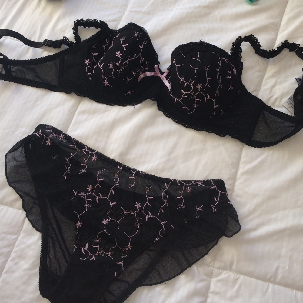 Black and pink lingerie