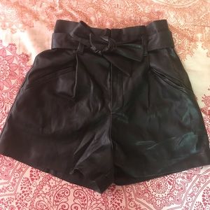 Zara vegan leather shorts