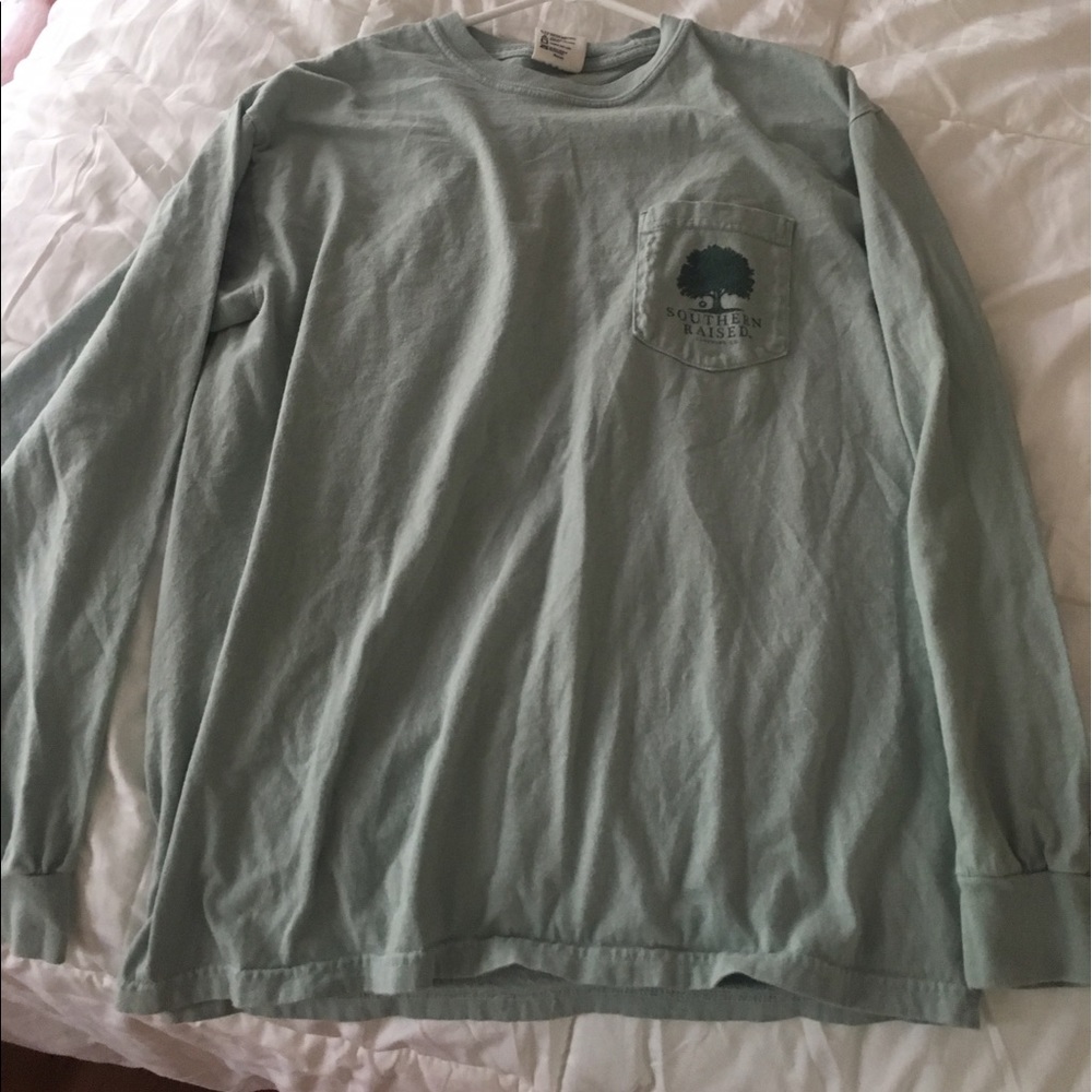 "Southern Raised" Green LS Tee