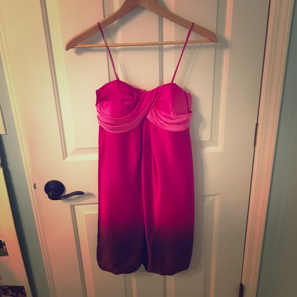 Pink Hombre Colored Strapless Mini Dress
