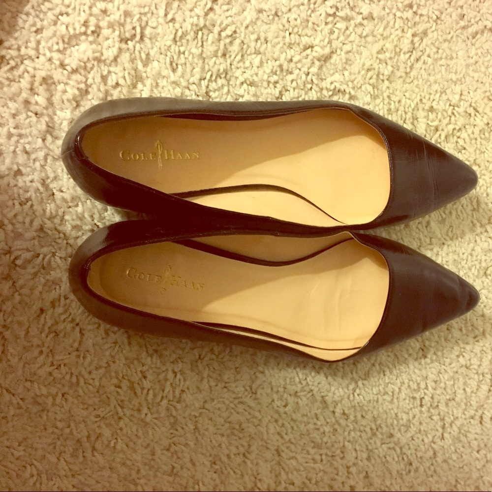 Cole Haan black patent flats