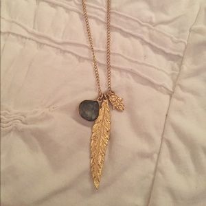Long gold necklace
