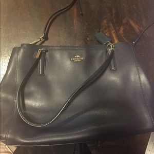 Navy tote, cross body coach bag