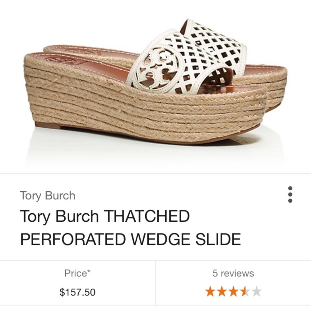 Tory Burch THATCHED PERFORATED WEDGE SLIDE