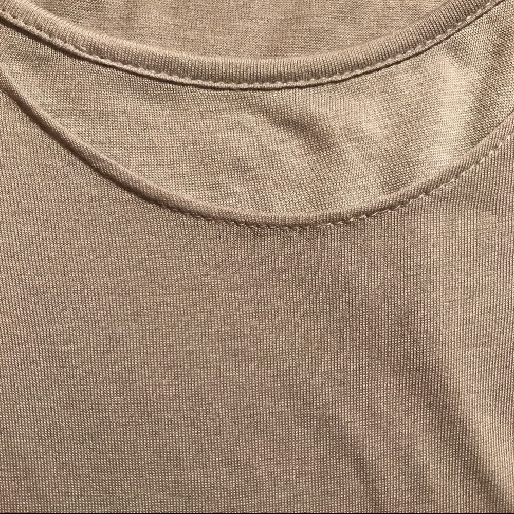 Light Grey Rouched Cap Sleeve Sheer Layered Tee - Picture 5 of 5