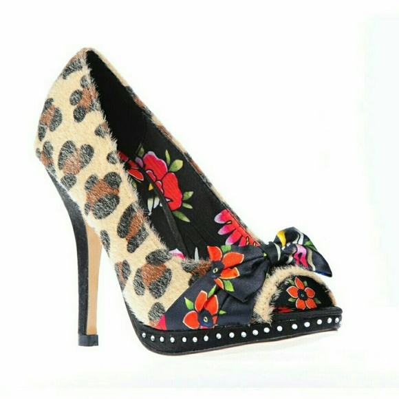 New Iron Fist leopard peep toe platform heels shoe - Picture 2 of 4