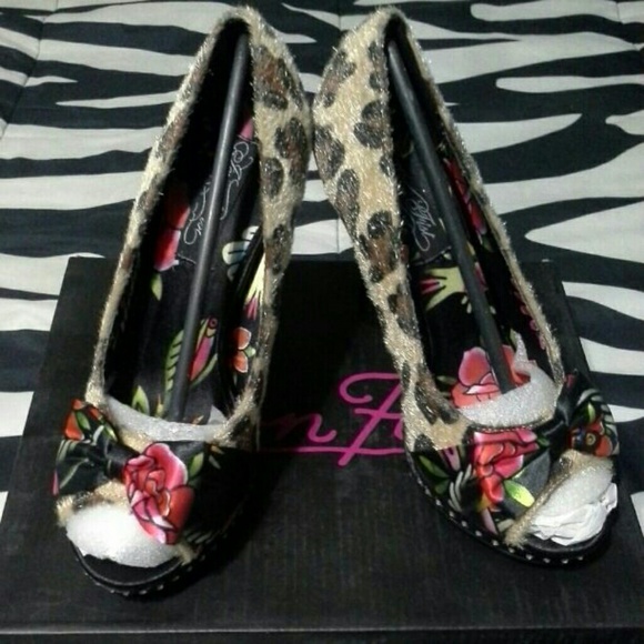New Iron Fist leopard peep toe platform heels shoe - Picture 3 of 4