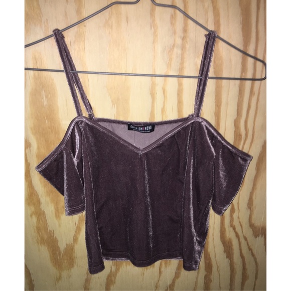 New ✨ Mauve Off The Shoulder Crop Top - Picture 5 of 6