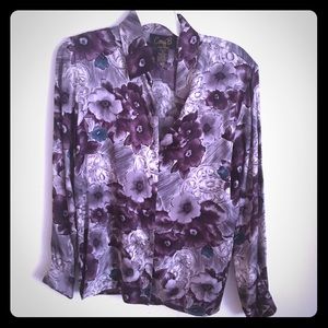 New Floral silk button up top