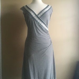 MAX STUDIO Faux Wrap Dress: Medium, Black/White