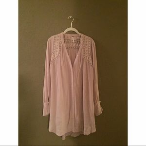 Free People Button Down Shirt Dress