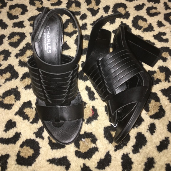 Charles by Charles David black heeled sandals - Picture 2 of 3