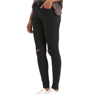 Topshop Moto Leigh Ripped Skinny Jeans in Black