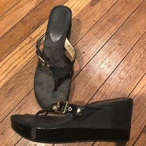 Coach black sandals. Preloved 💞 size women's 9