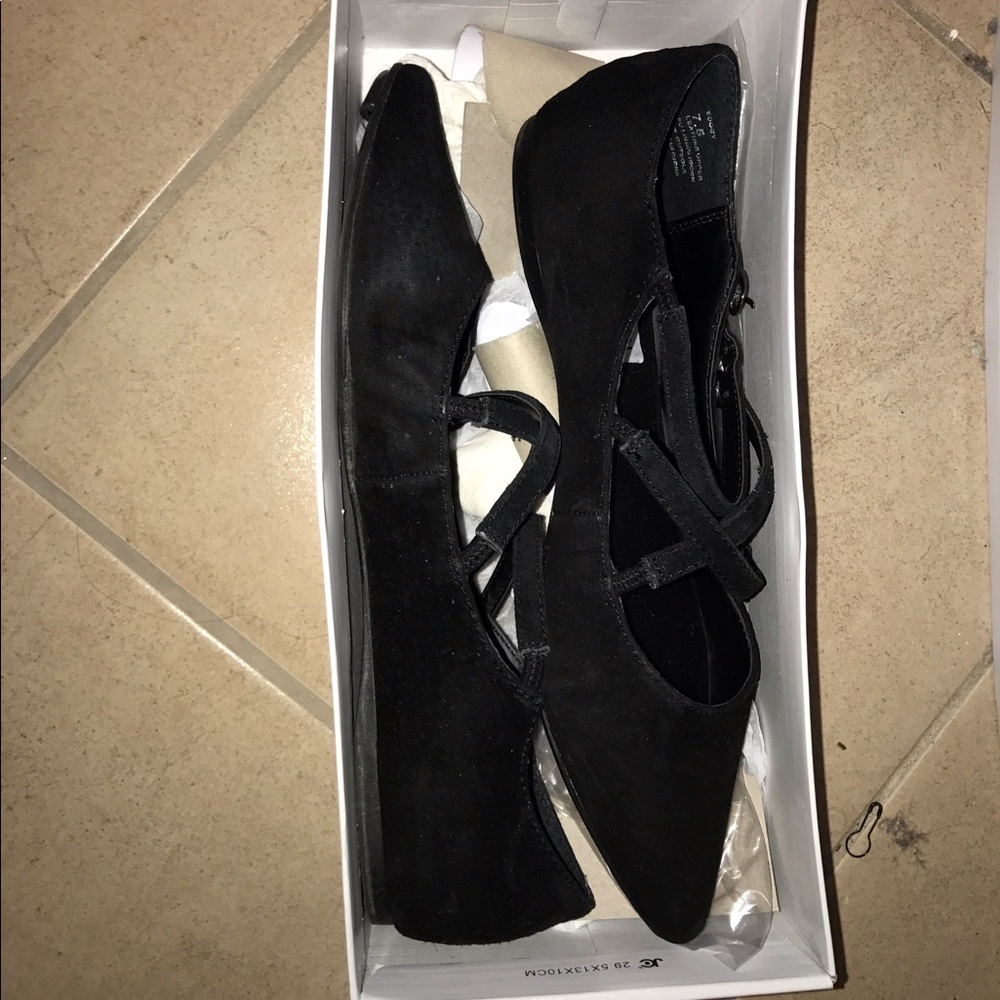 Black flats with straps