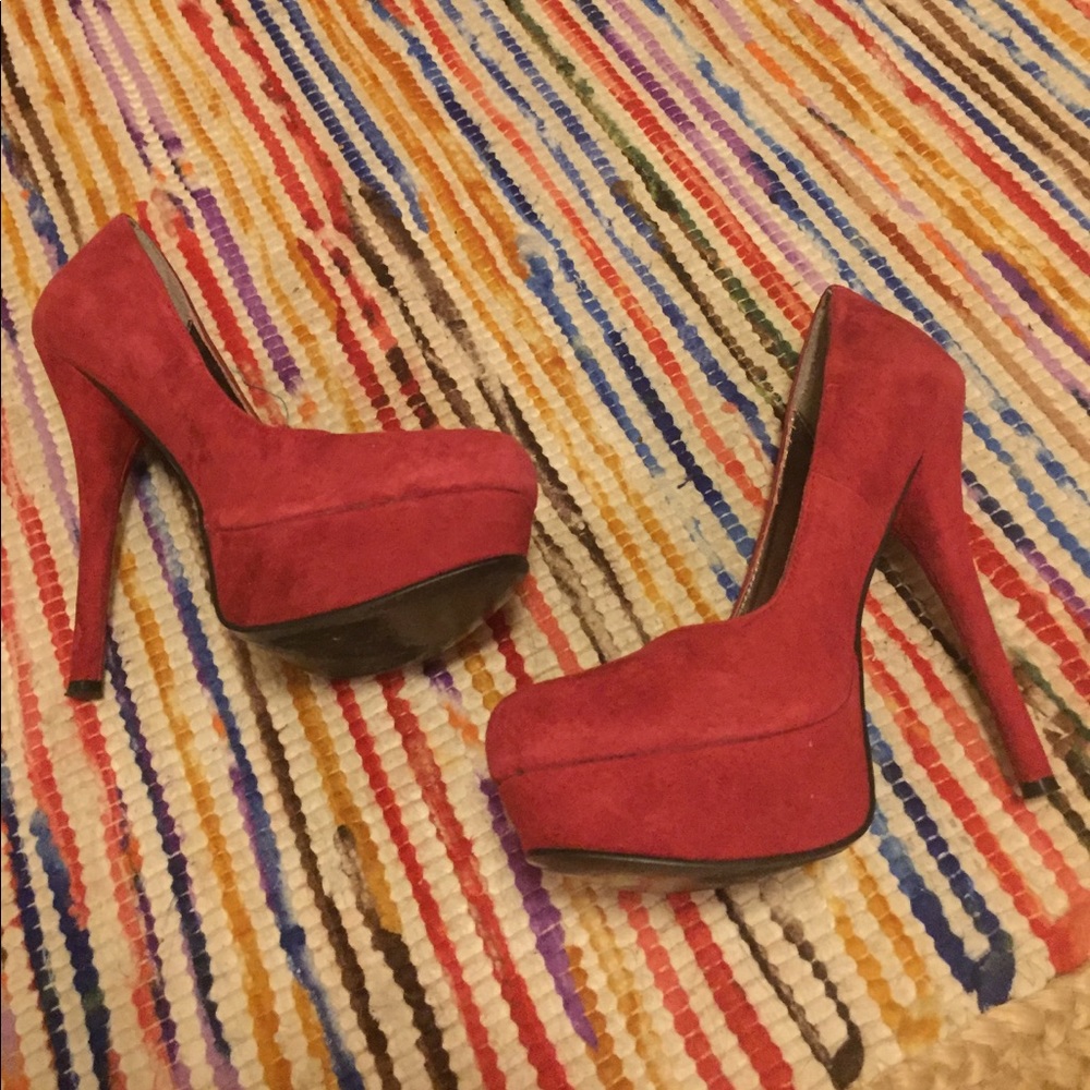 Red suede shoes!