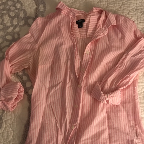 Pink and White Striped Button Down from J. Crew - Picture 1 of 2