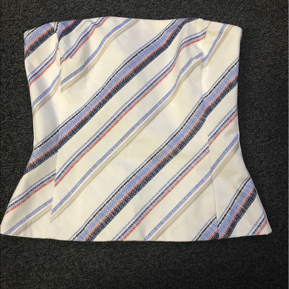 White House black market strapless top