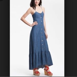 Free people denim maxi dress.