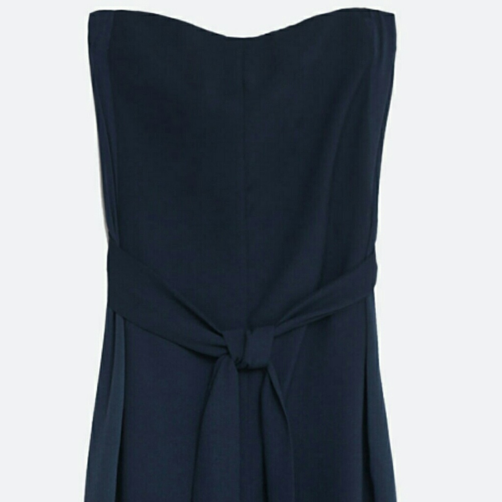Zara Blue Strapless Jumpsuit