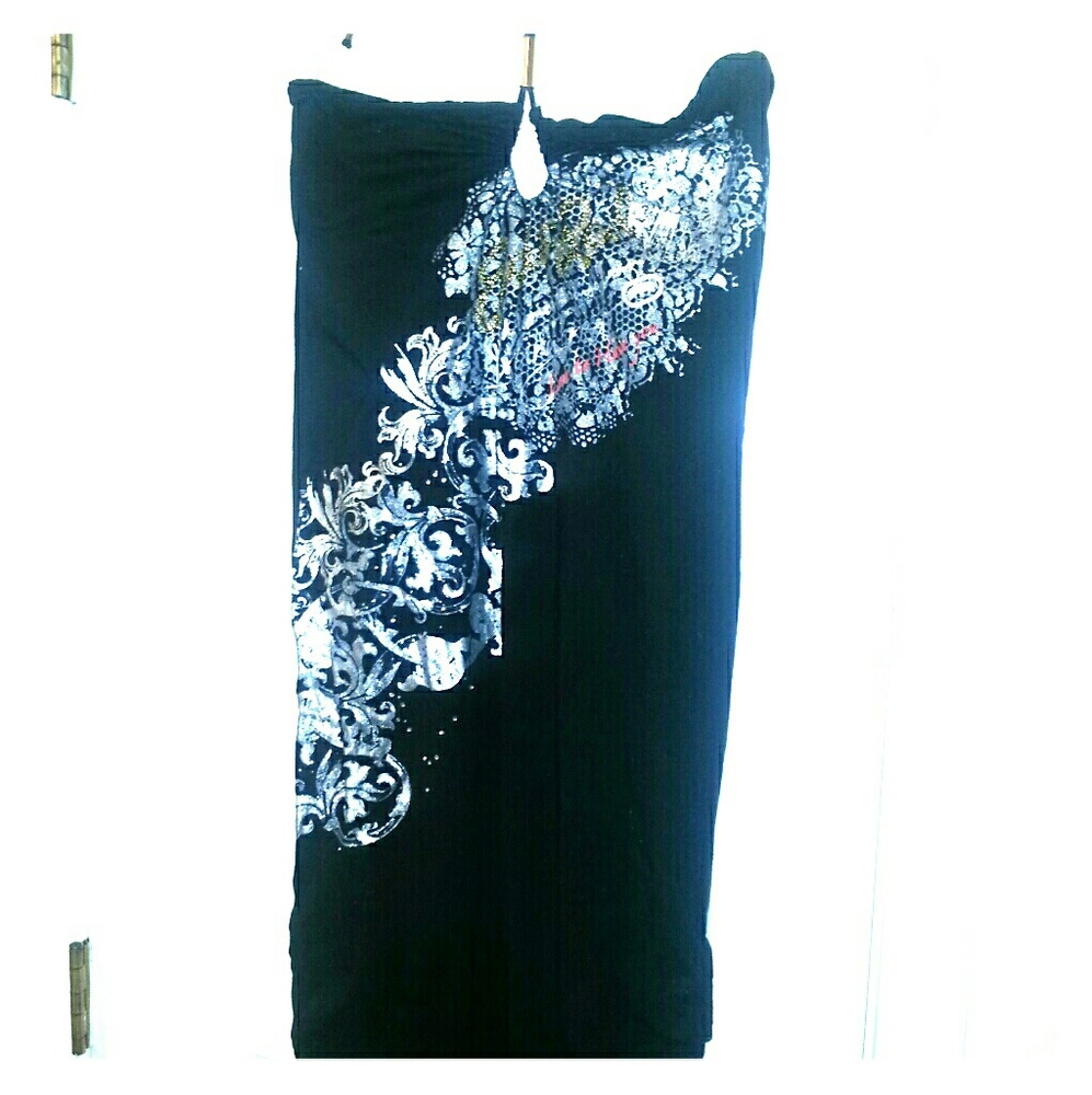 Black echo red body con halter midi dress size med