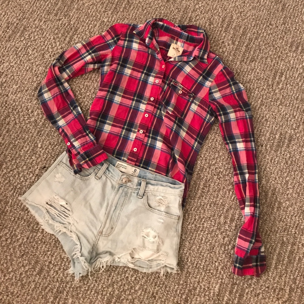 Pink Hollister Flannel