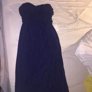 Brand new high low-dress, strap less. navy blue