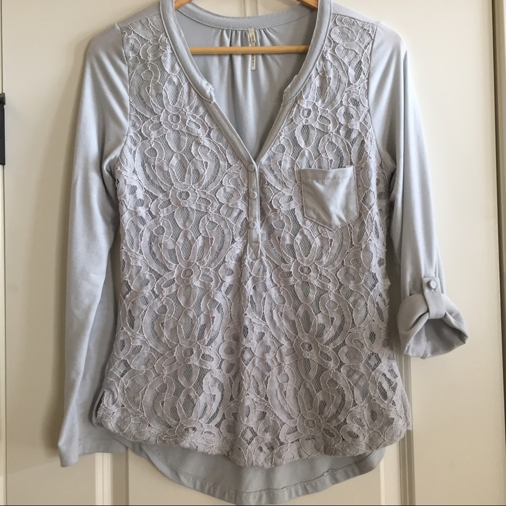 Layered lace top by Anthropologie