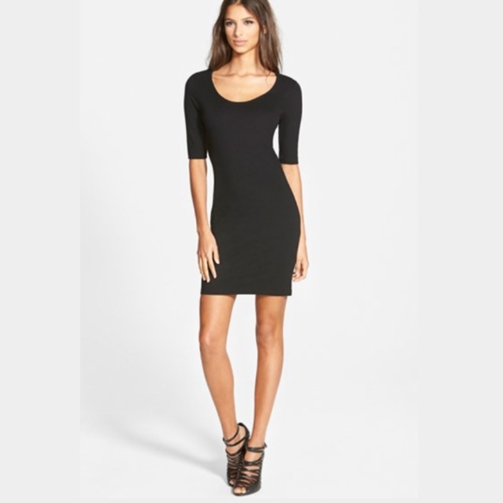 Topshop black tight knit dress