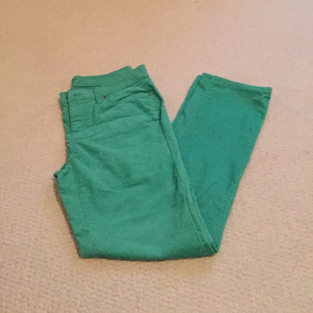 Green corduroy pants