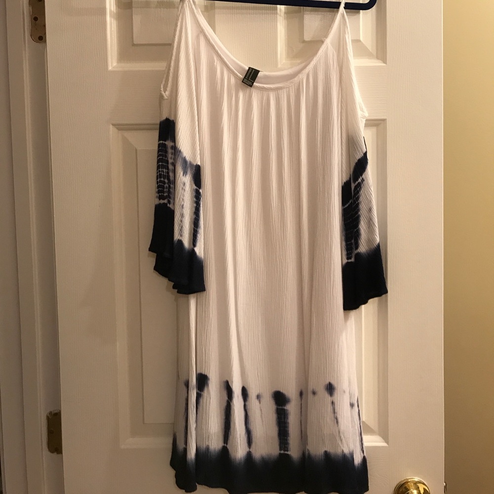 Tie Dye Cold Shoulder Dress