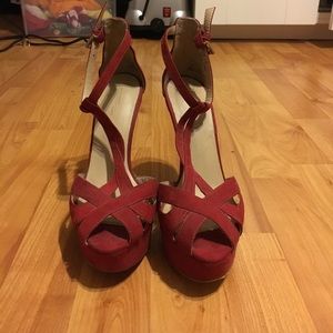 Red Zara strap heels