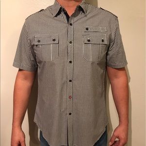 Like New! Men's black & white checkered shirt.