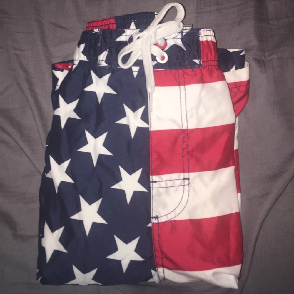 American Flag Swim trunks