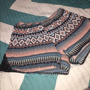 Tribal-colored flowy shorts!