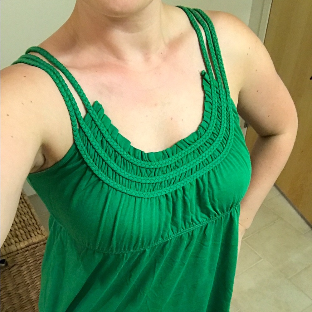 Anthropologie kelly green strappy tank