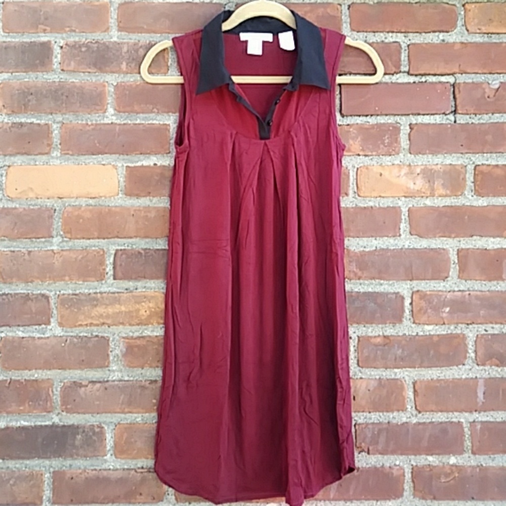 Maroon shirt dress by Design History