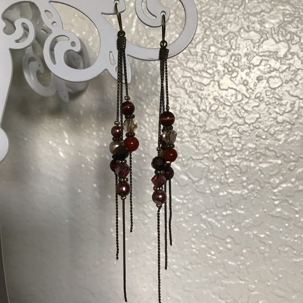Multi-Strand Beaded Earring