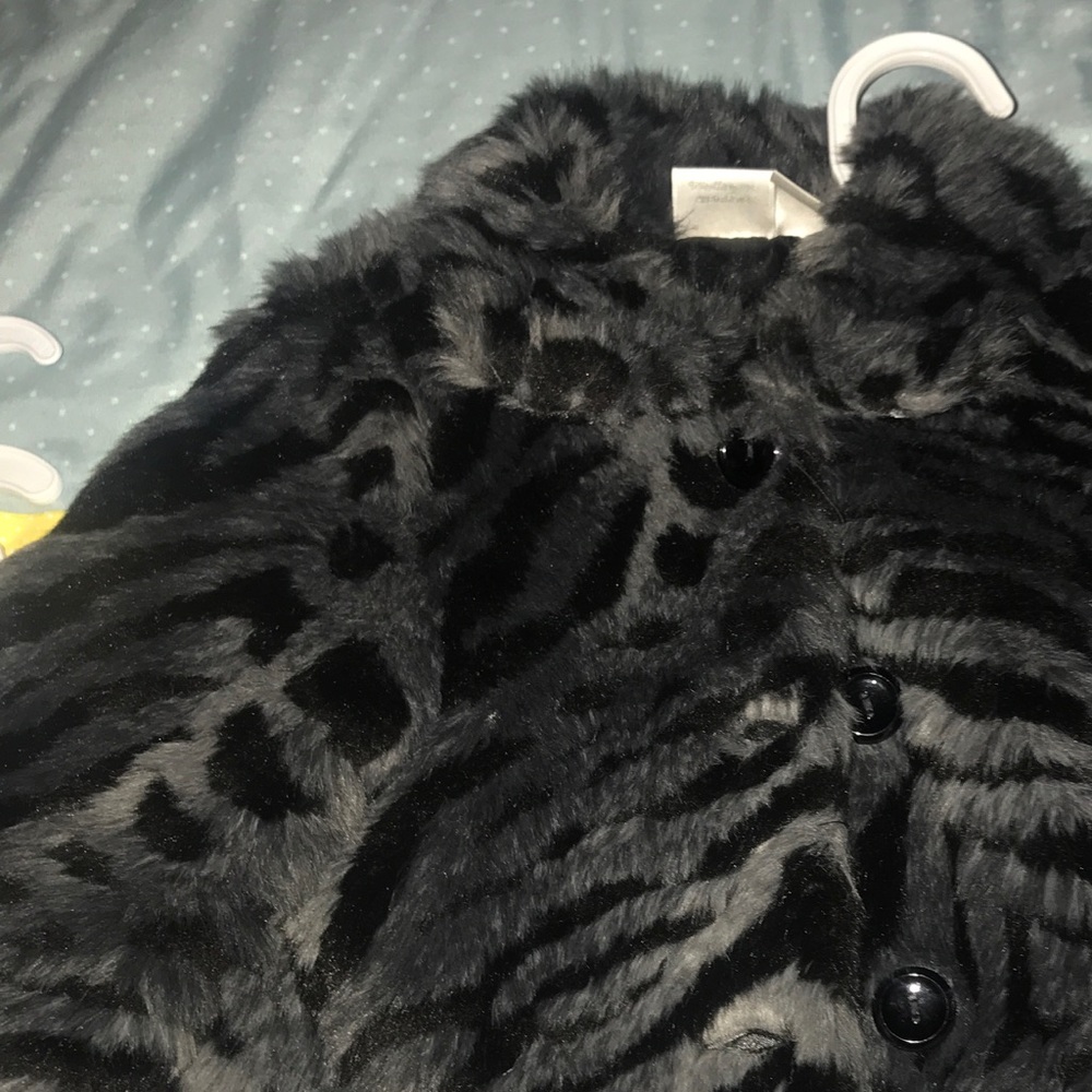 Fur jacket black and gray